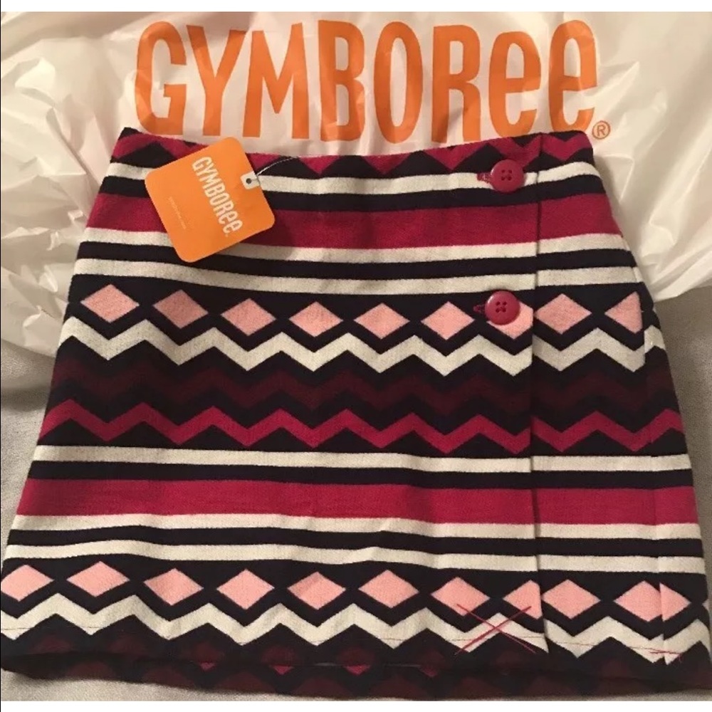 Gymboree tribal print skirt with buttons size 5