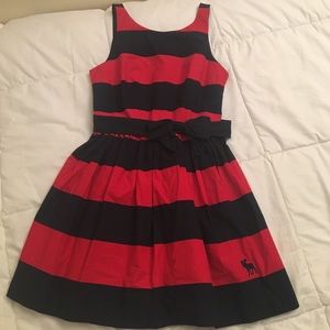Abercrombie Red and Navy Striped Dress w/ Belt
