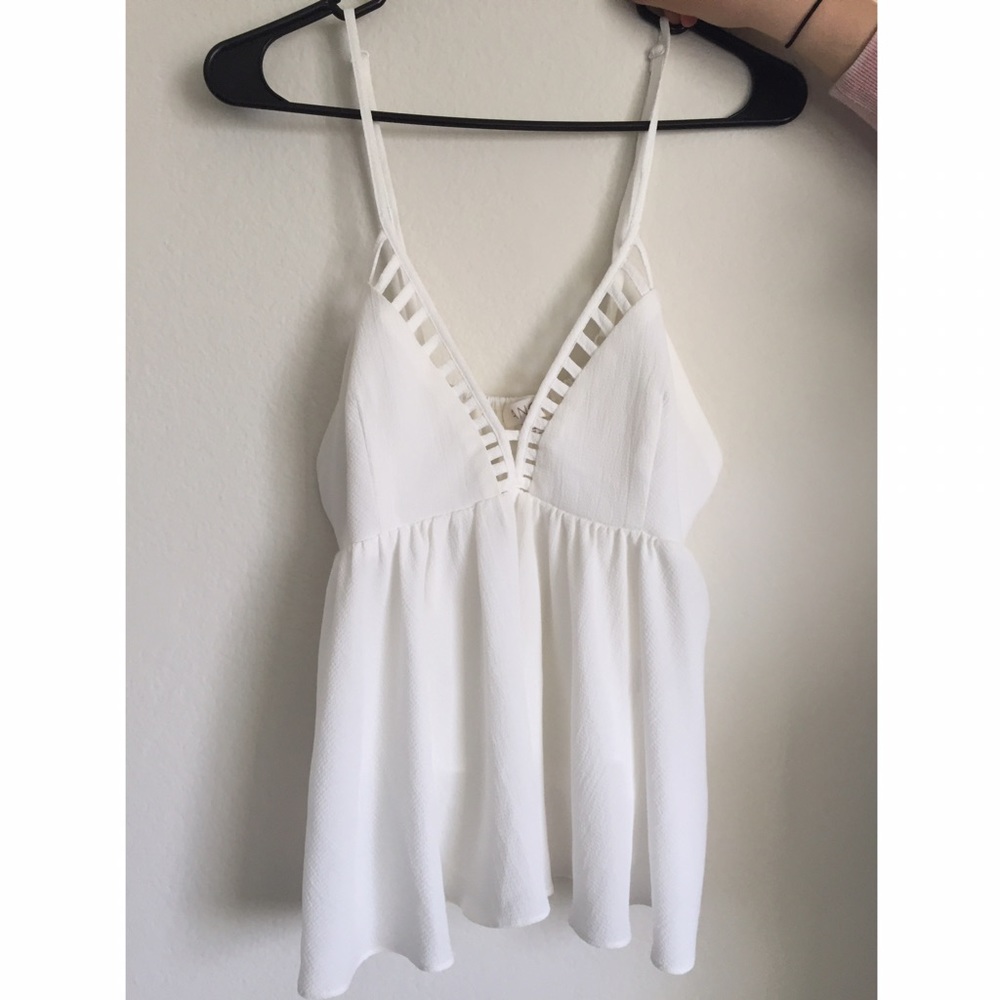 super sexy white LF tank top blouse