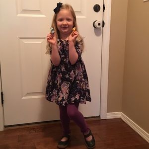 Old Navy Dress-purple floral on navy background