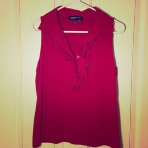 Ruffly Red Blouse