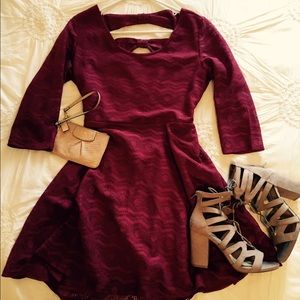 Dark red lace dress