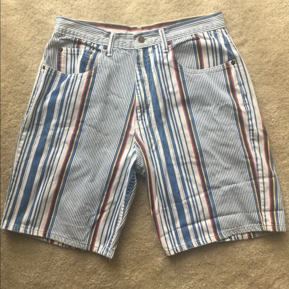SOLD - 90s vintage striped denim bermuda shorts - Picture 4 of 6