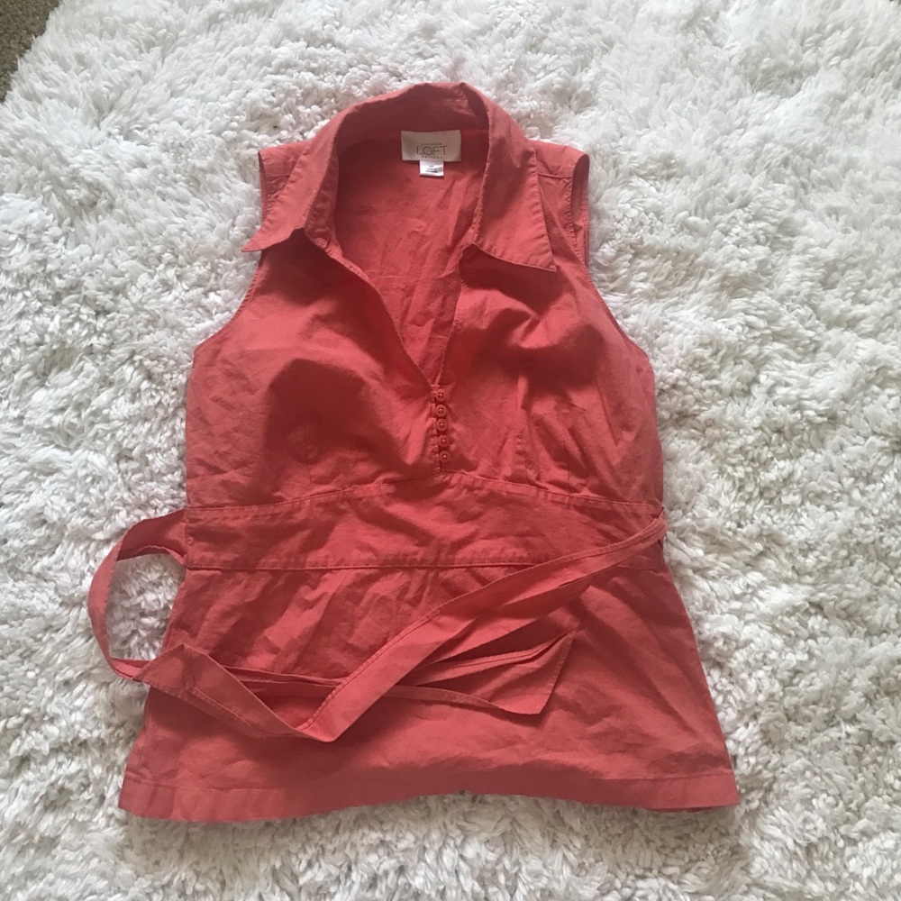 CLOSET CLOSEOUT Loft orange sleeveless blouse