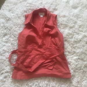 CLOSET CLOSEOUT Loft orange sleeveless blouse