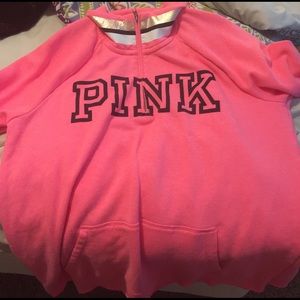 PINK half zip sweatshirt size large