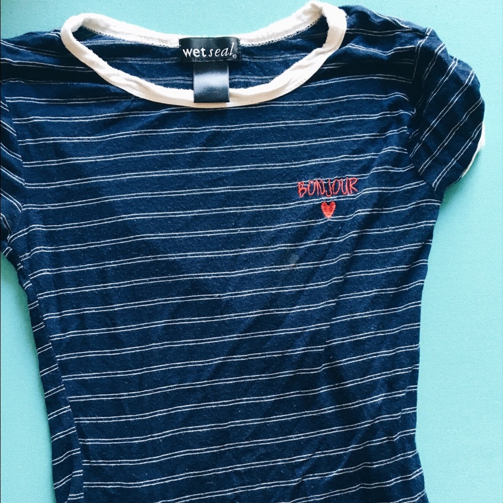 Striped "Bonjour" Shirt