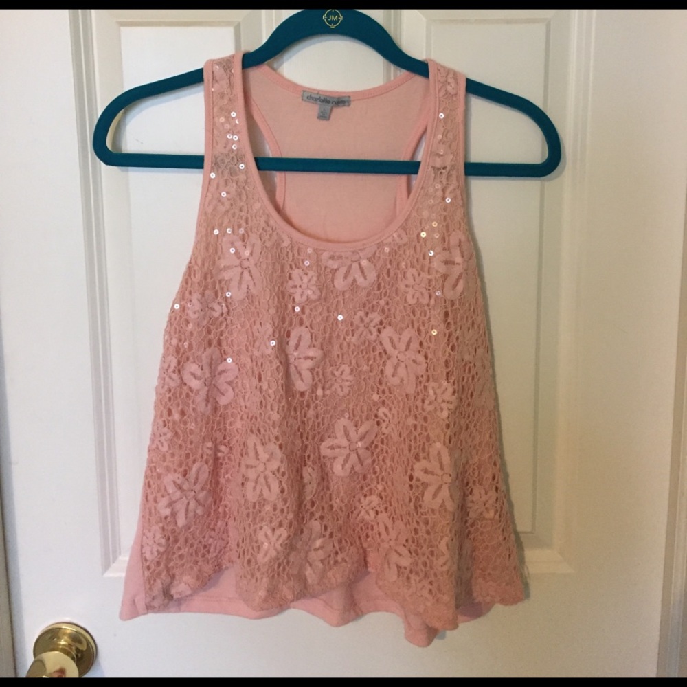 Pink Tank Cropped Top