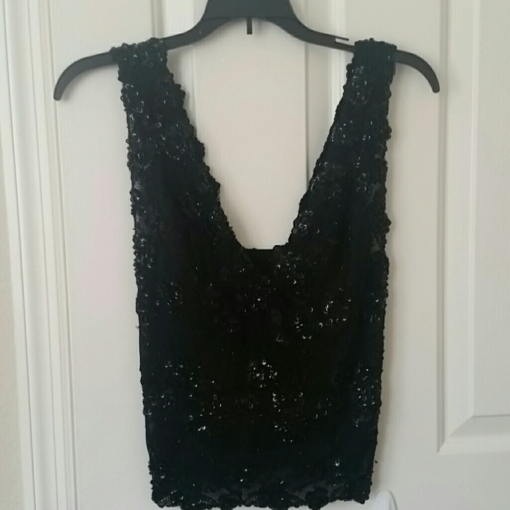 Sexy sheer black lace top