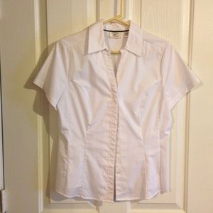 White Dress Shirt w/ Hidden Buttons