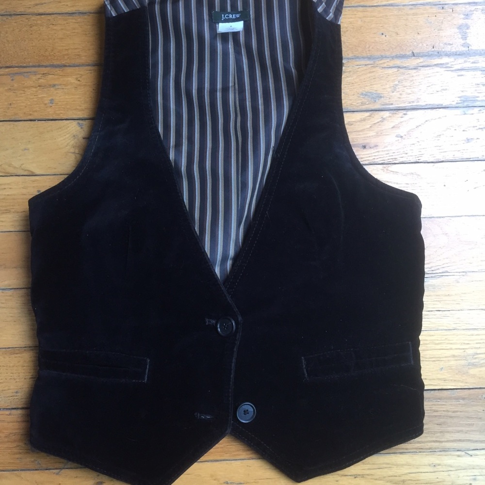 J. Crew Black Velvet Vest