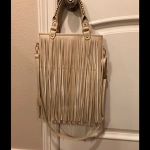 Fringe Handbag cream color, used only twice