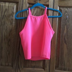 Neon Pink Crop Tank Top