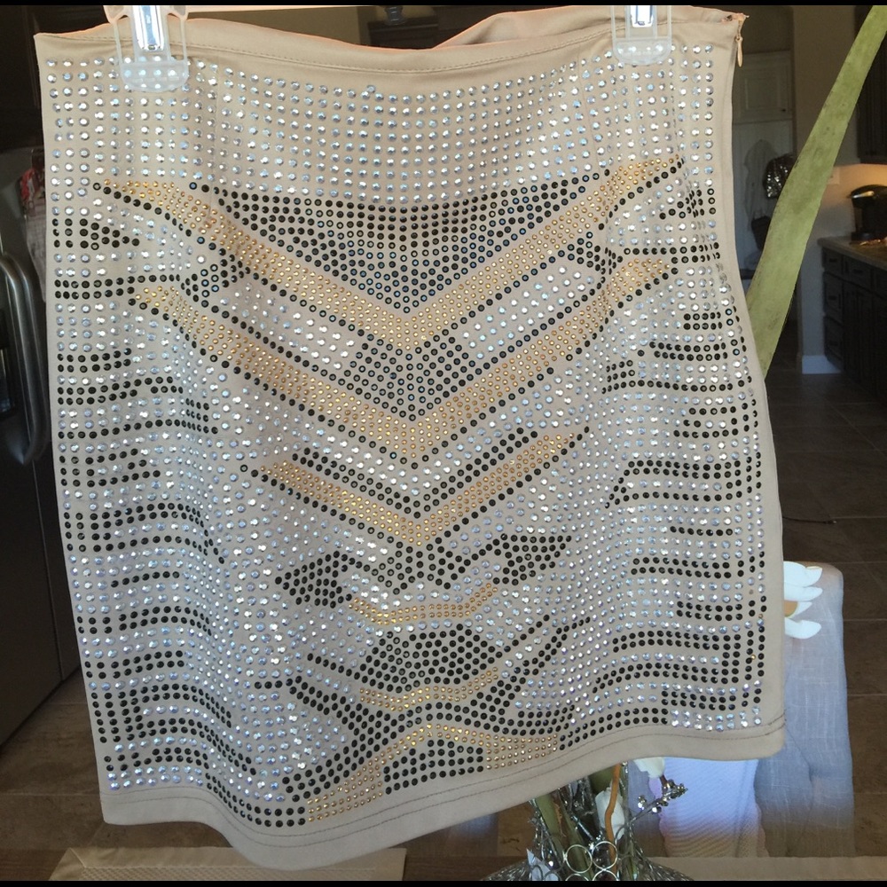 Rhinestone skirt.