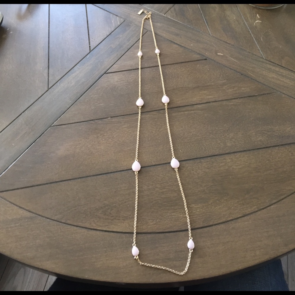 Bauble bar light pink long adjustable necklace