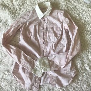 CLOSET CLOSEOUT Hollister Pink Striped blouse