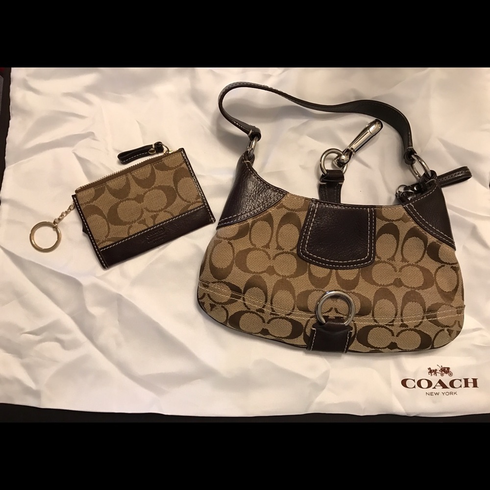Coach small handbag with matching coin purse