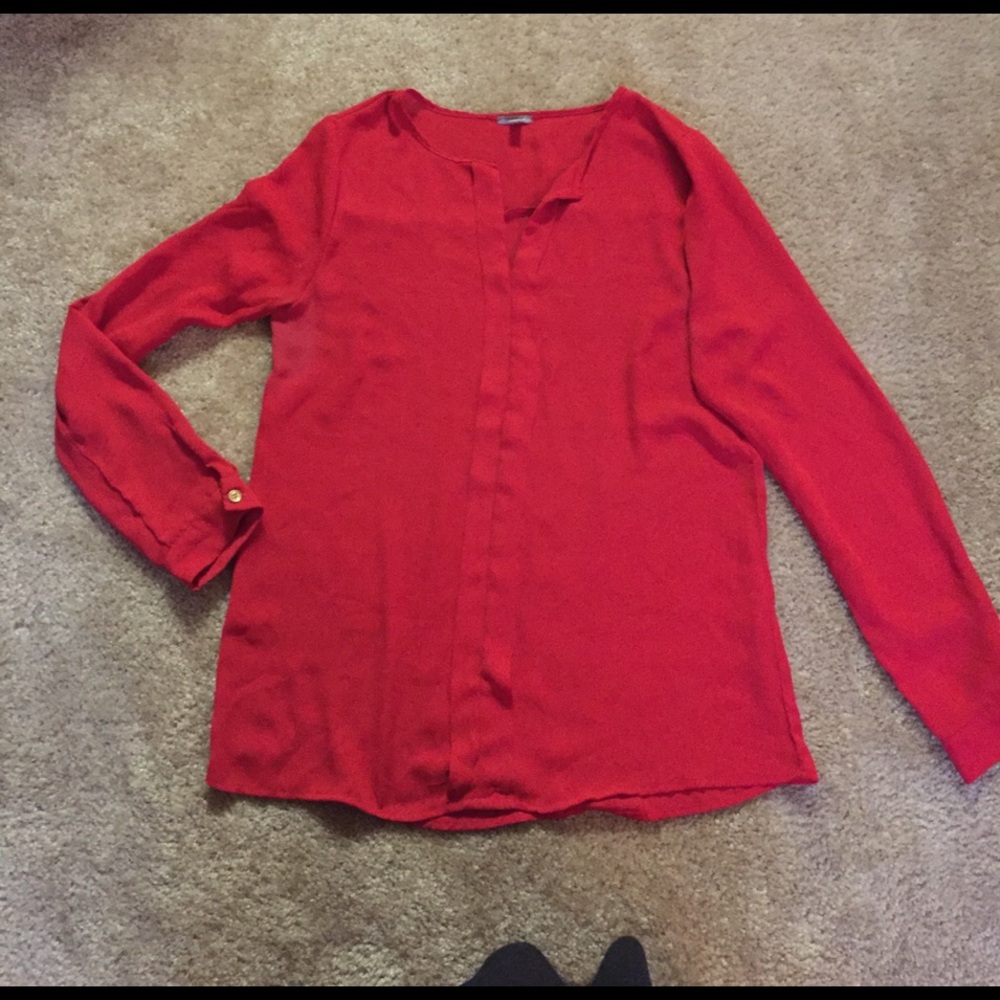 Red sheer blouse!