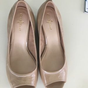 Cole Haan peep toe wedges