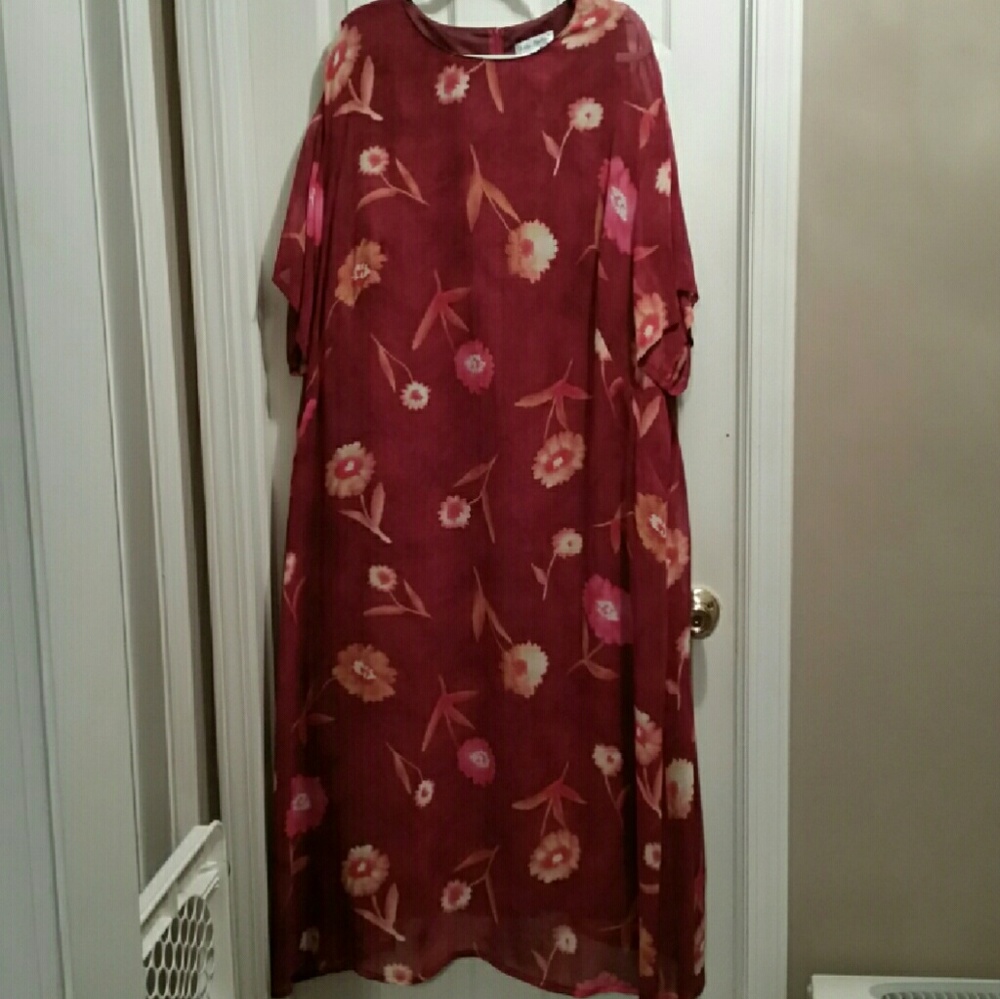 Ulla Popken Size 28/30 cinnamon floral print dress