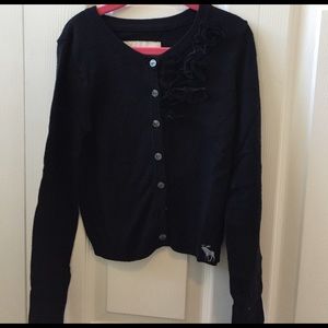 Navy sweater. Button down