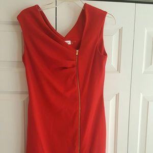 Red dress with full zipper front
