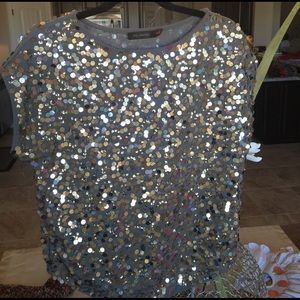 Sequin shirt.