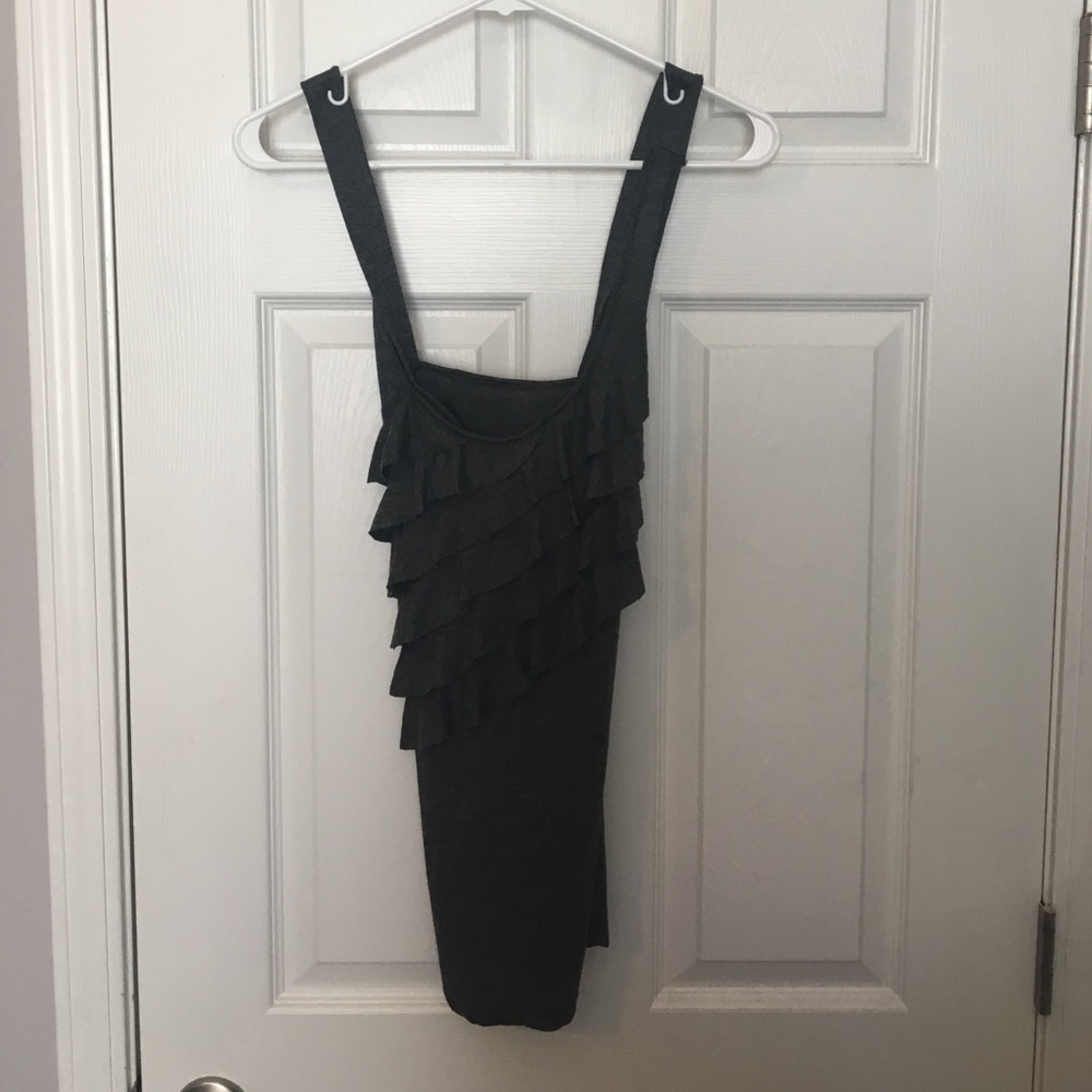 Love on a hanger Crisscross Grey Tank Top