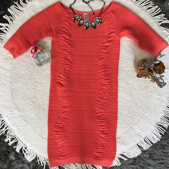 🔥LAST CHANCE 🔥🍍Sexy Coral Bodycon Dress🍍 - Picture 2 of 8