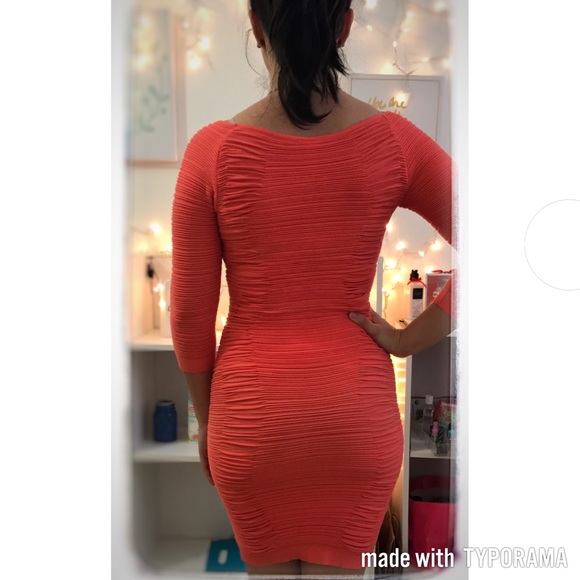 🔥LAST CHANCE 🔥🍍Sexy Coral Bodycon Dress🍍 - Picture 7 of 8