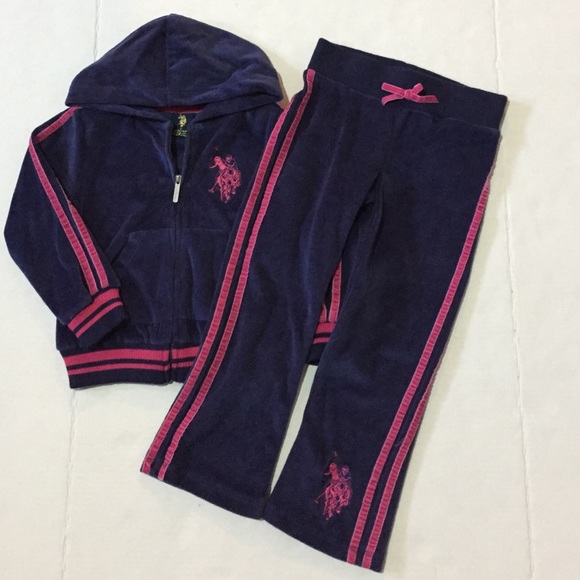 Girls 2pcs Navy Blue Hoody & Pant Set Size 5 - Picture 2 of 2