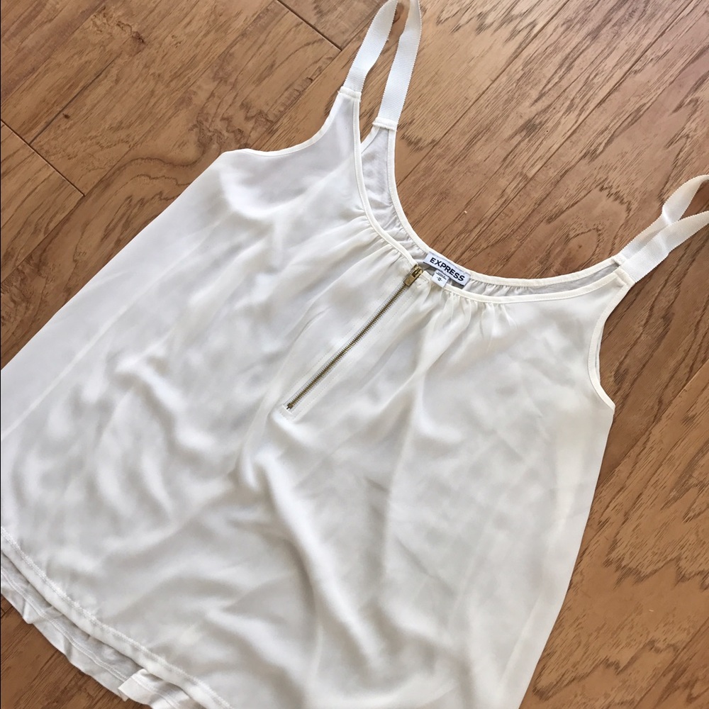 Cream tank with gold zip by Express