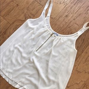 Cream tank with gold zip by Express