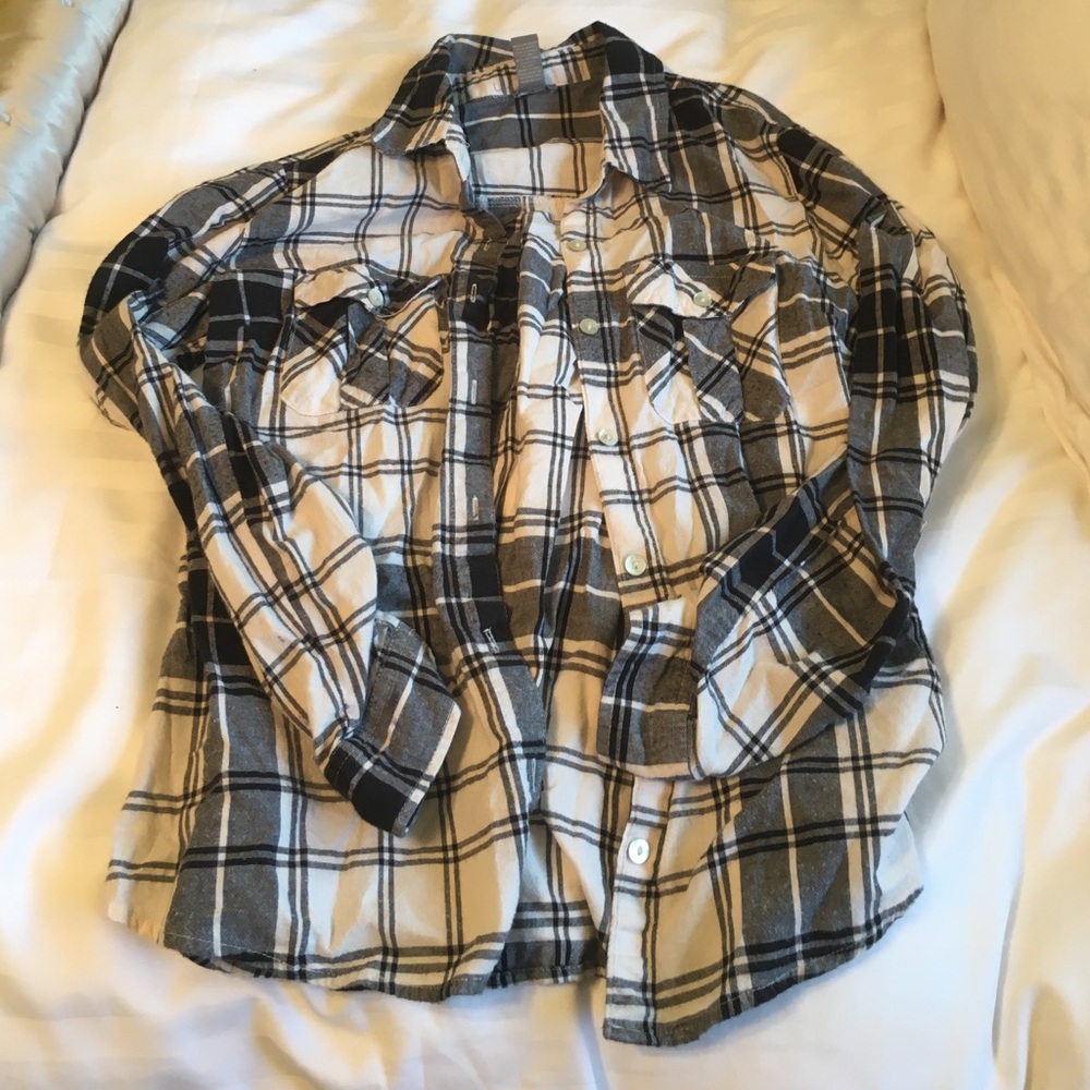 Black and white plaid shirt
