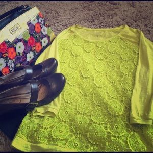 Ann Taylor Sheer 3/4 Sleeve Blouse