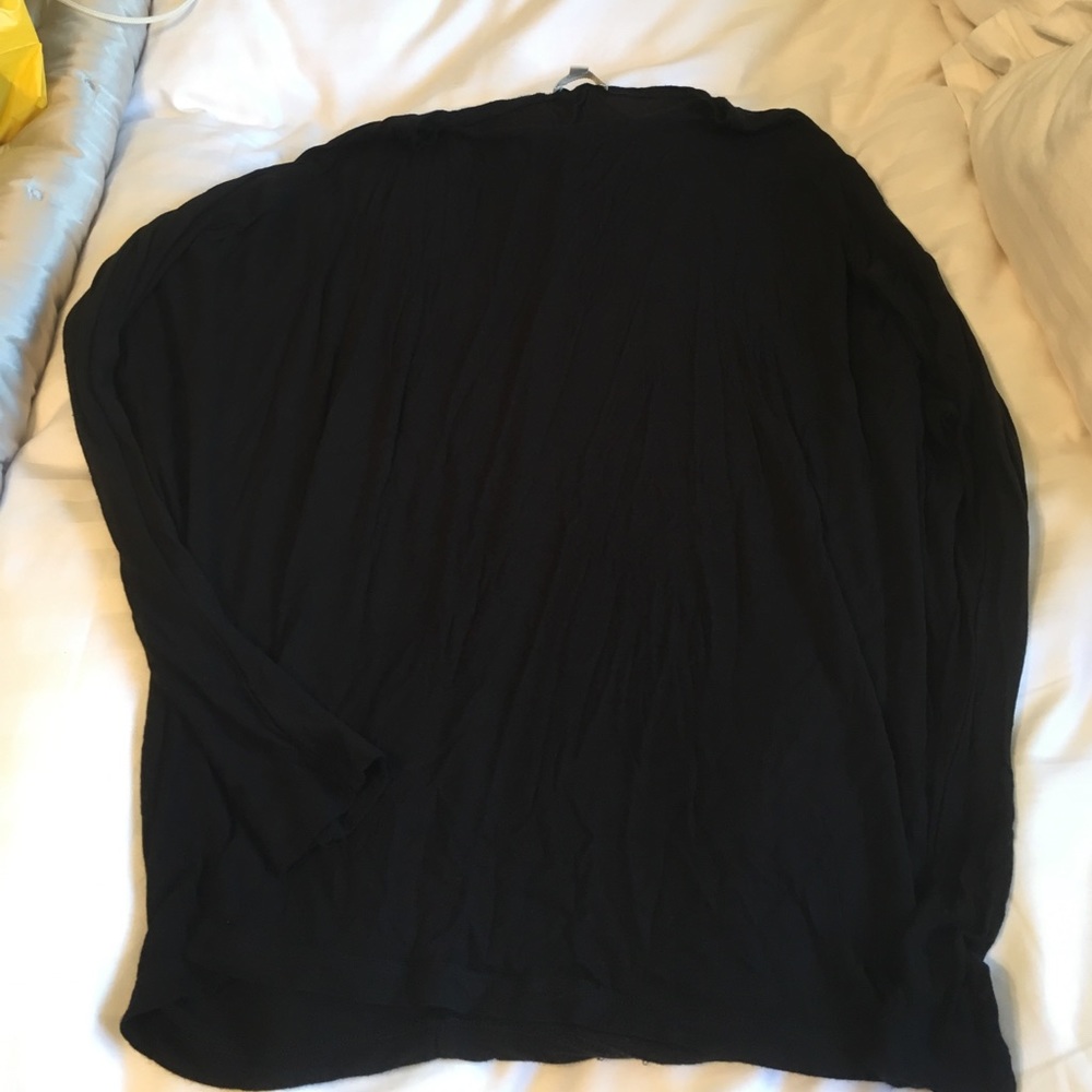 Black off the shoulder long sleeve shirt