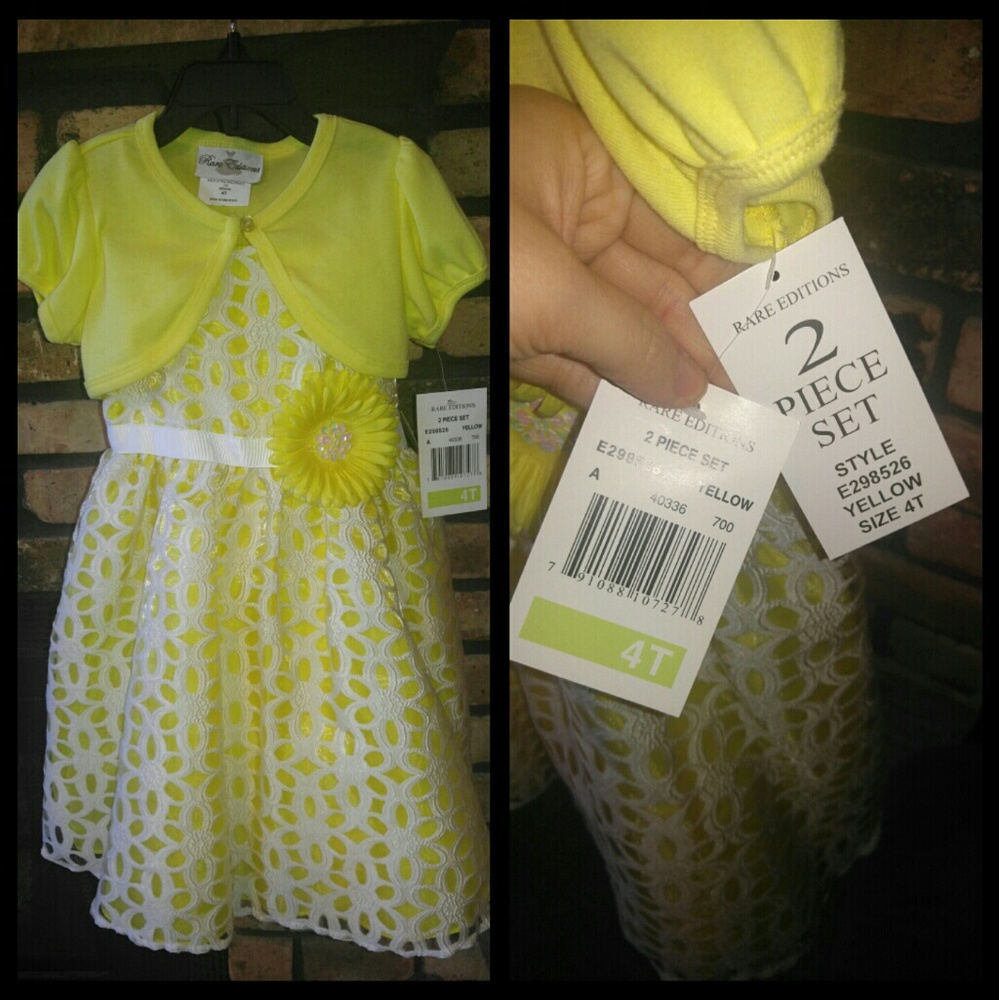 Gorgeous yellow dress- size 4T. NWT