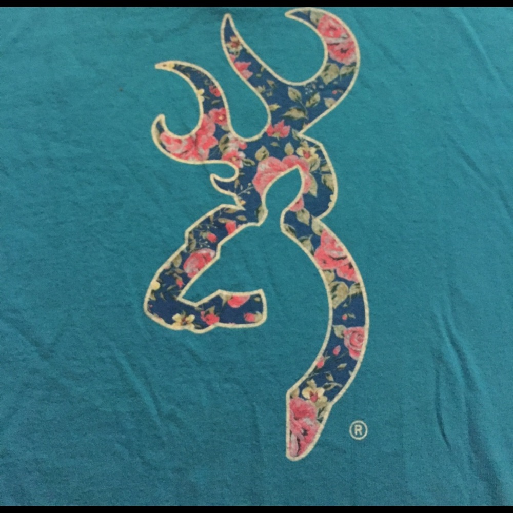 Blue Browning t-shirt with floral Browning symbol!
