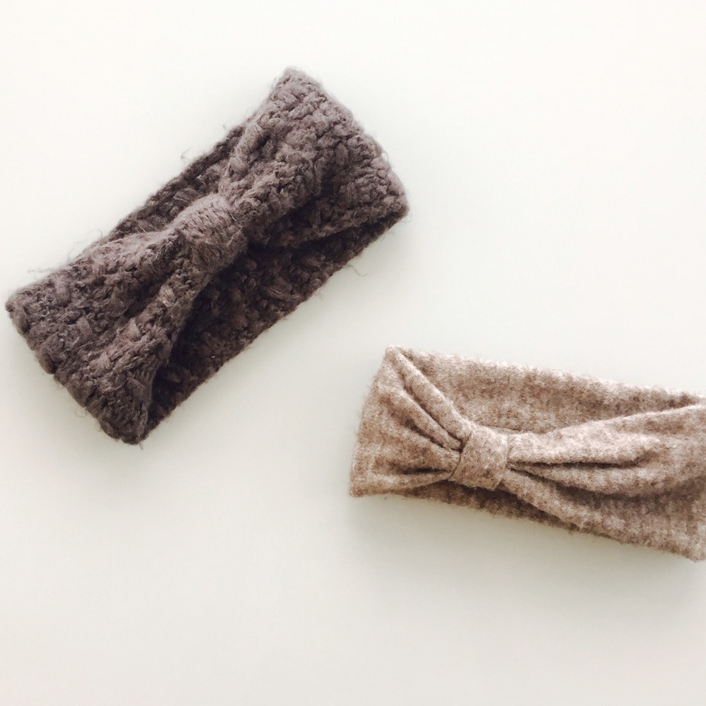 UO Gray or cream thick headbands