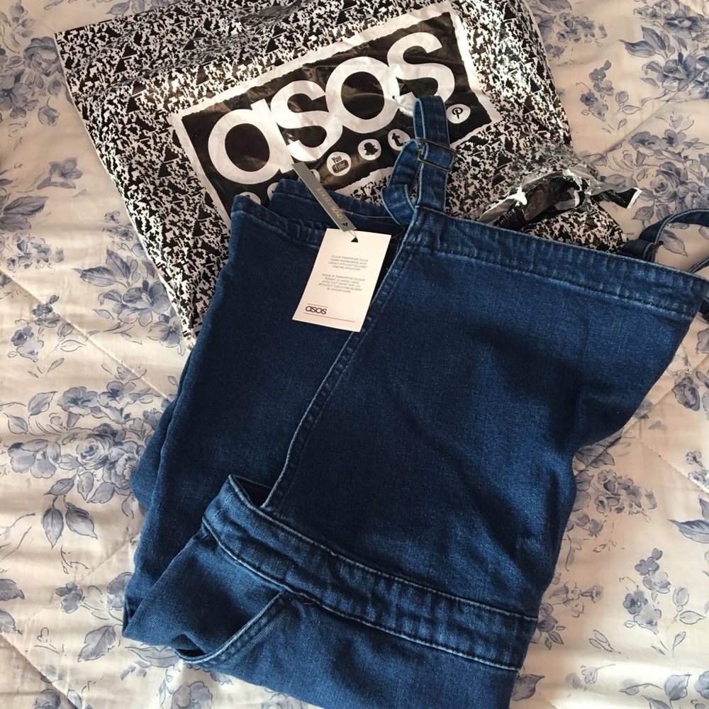 Denim pinafore dress