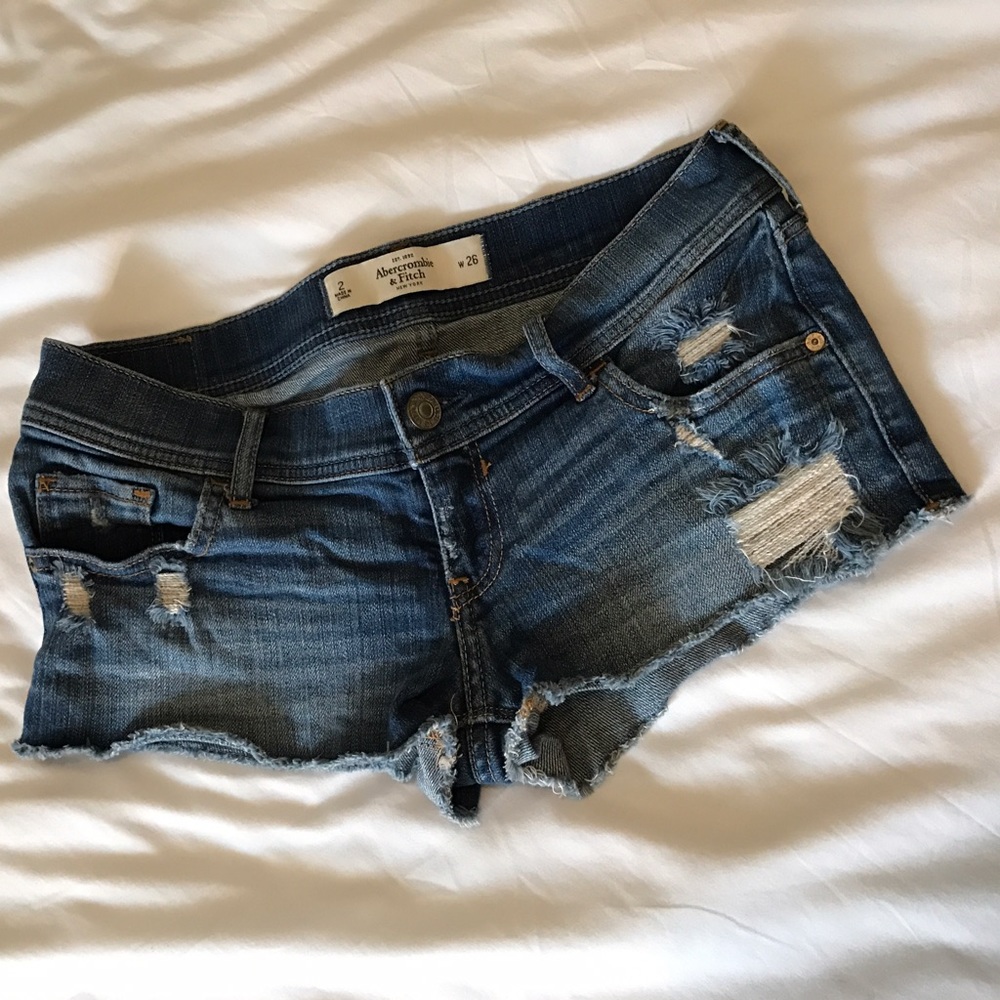 Abercrombie & Fitch Jean Cutoff Low-rise Shorts