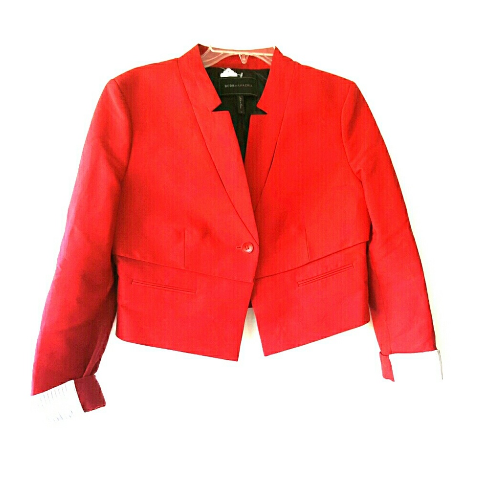 BCBG Short Red Blazer Size Medium