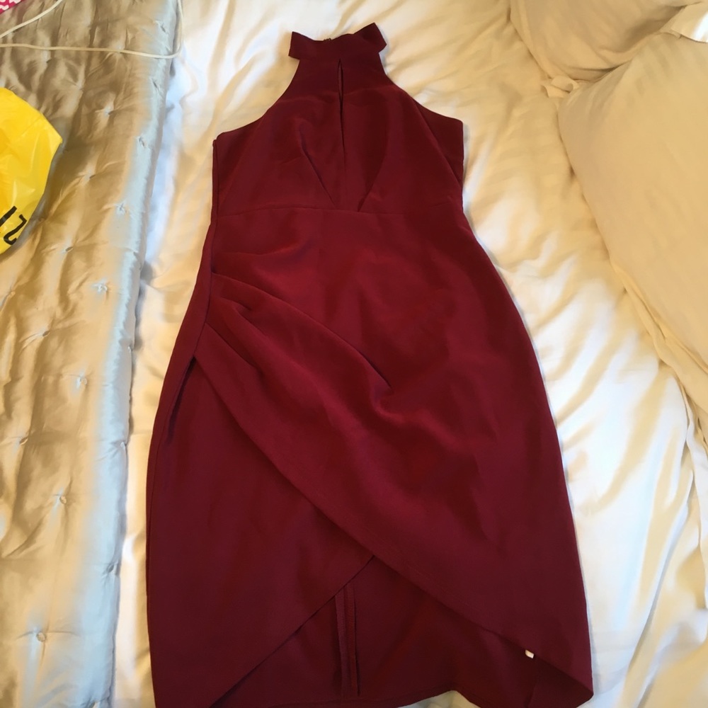 Maroon Halter Dress