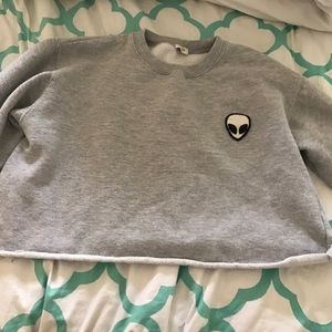 Brandy Melville Alien Crop Crew Neck