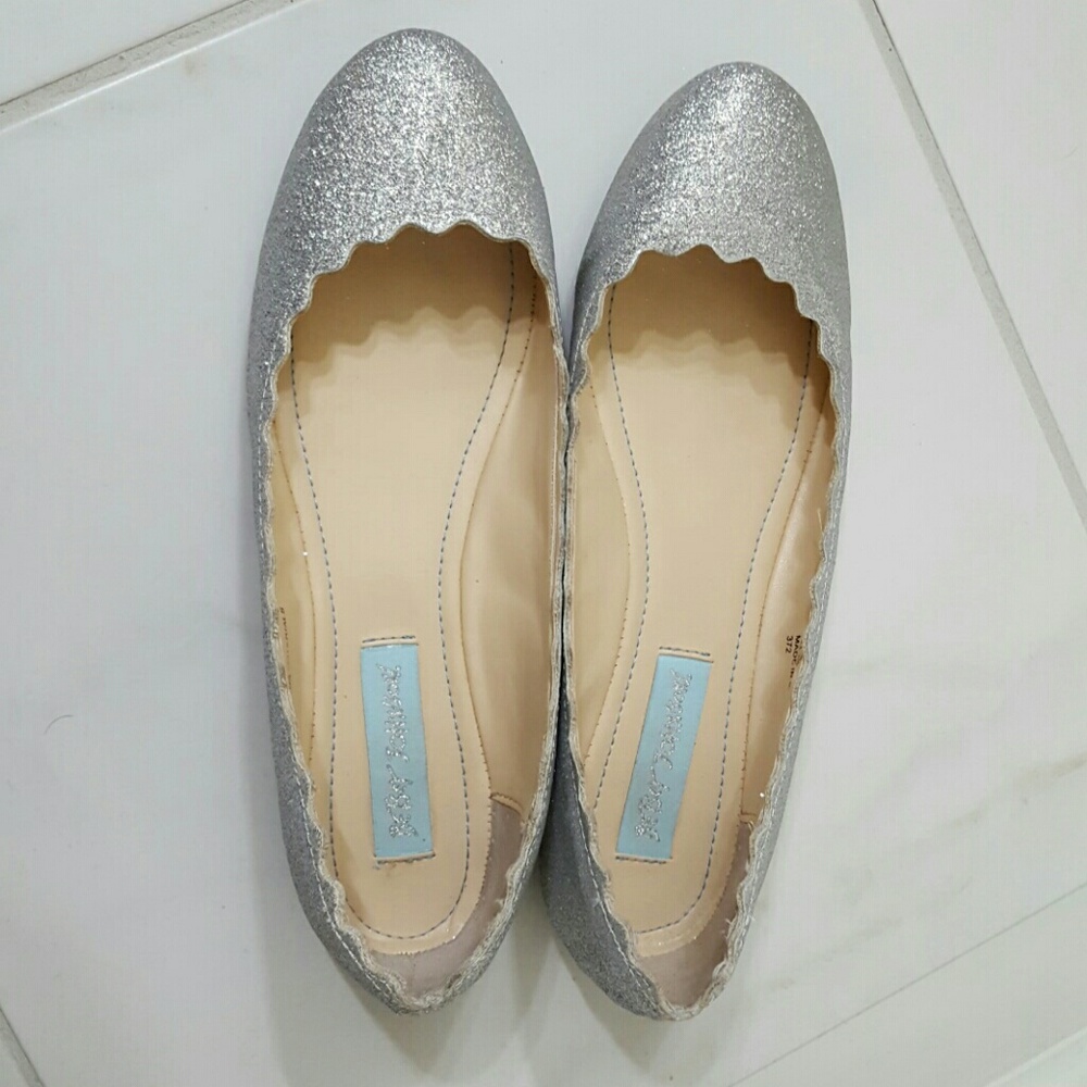 SALE! Betsey Johnson silver dance flats