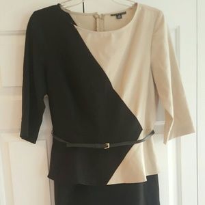 Asymmetrical design peplum dress