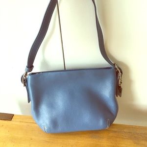 Blue leather Coach handbag