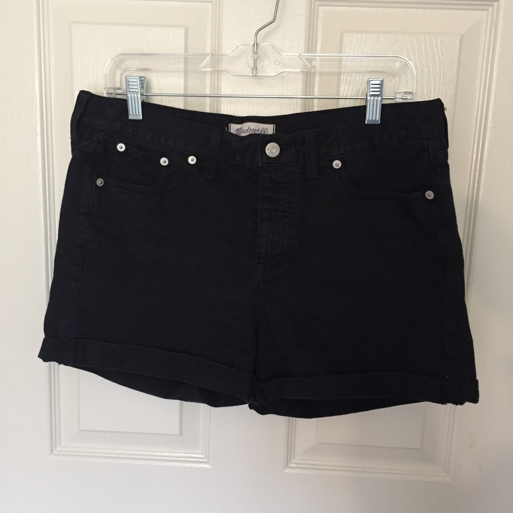 Madewell Midi Black Denim Shorts
