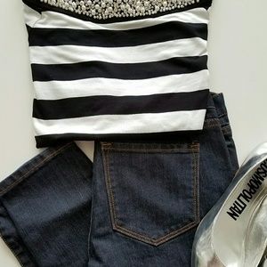 Dark denim skinny jeans