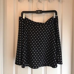 Plus Size Black Polka Dot Skirt